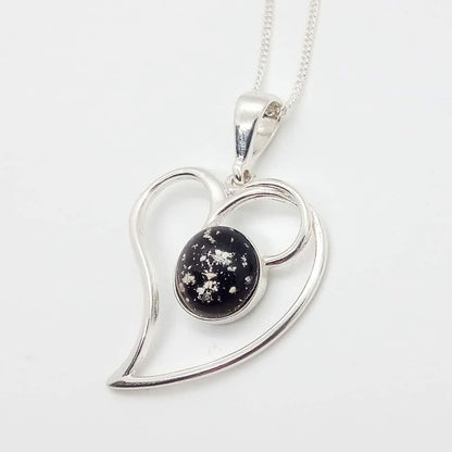 Ashes Glass Heart Memorial Pendant