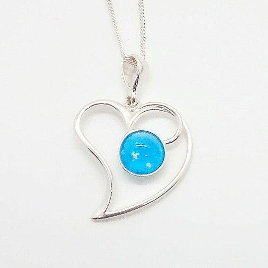 Ashes Glass Heart Memorial Pendant