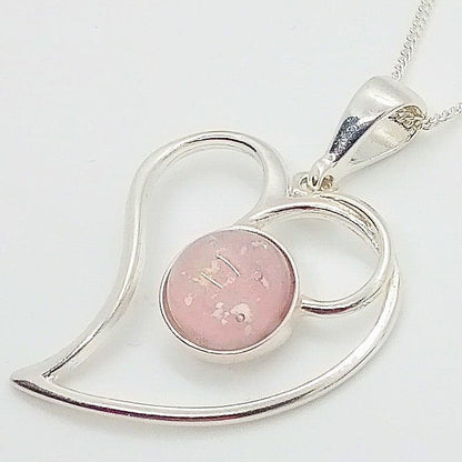 Ashes Glass Heart Memorial Pendant