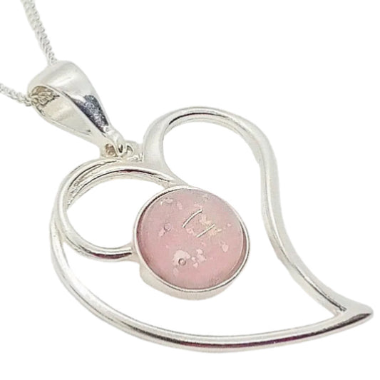 Memorial Necklace With Glass Heart Pendant