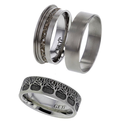 Tree Of Life Titanium Memorial Ring