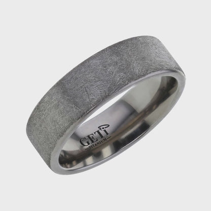 Modern Wire Brushed Titanium Memorial Ring