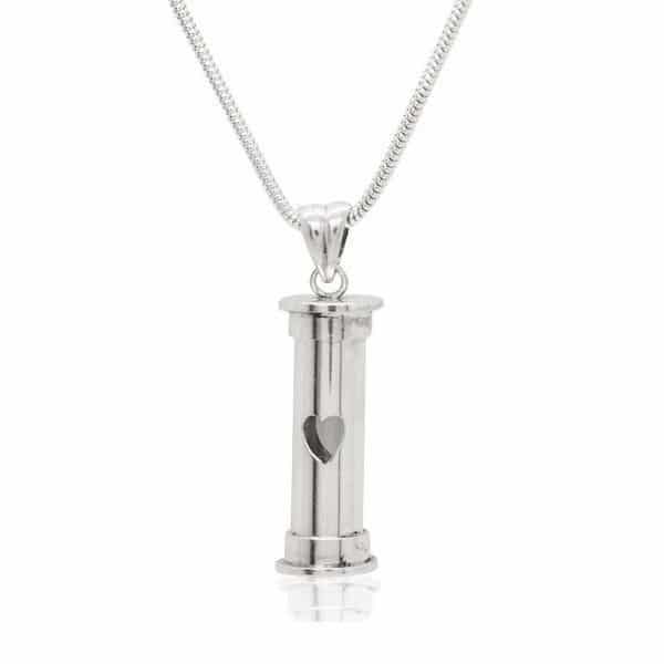 Heart Memory Pendant Capsule, Sterling Silver, with Chain