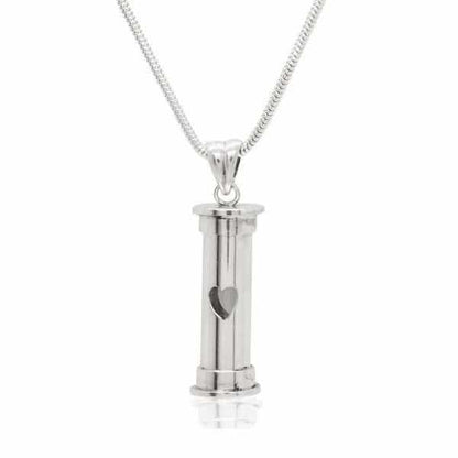 Heart Memory Pendant Capsule, Sterling Silver, with Chain