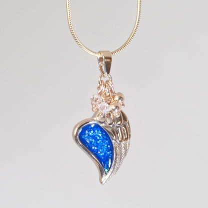 Crystallure Angel Wing Pendant, 45cm snake chain
