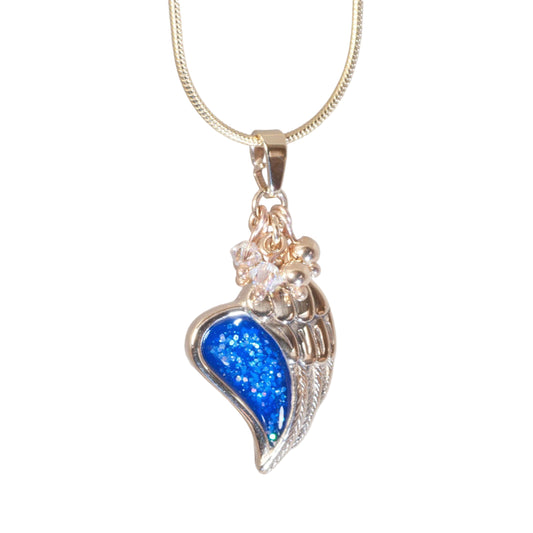 Crystallure Angel Wing Pendant, 45cm snake chain