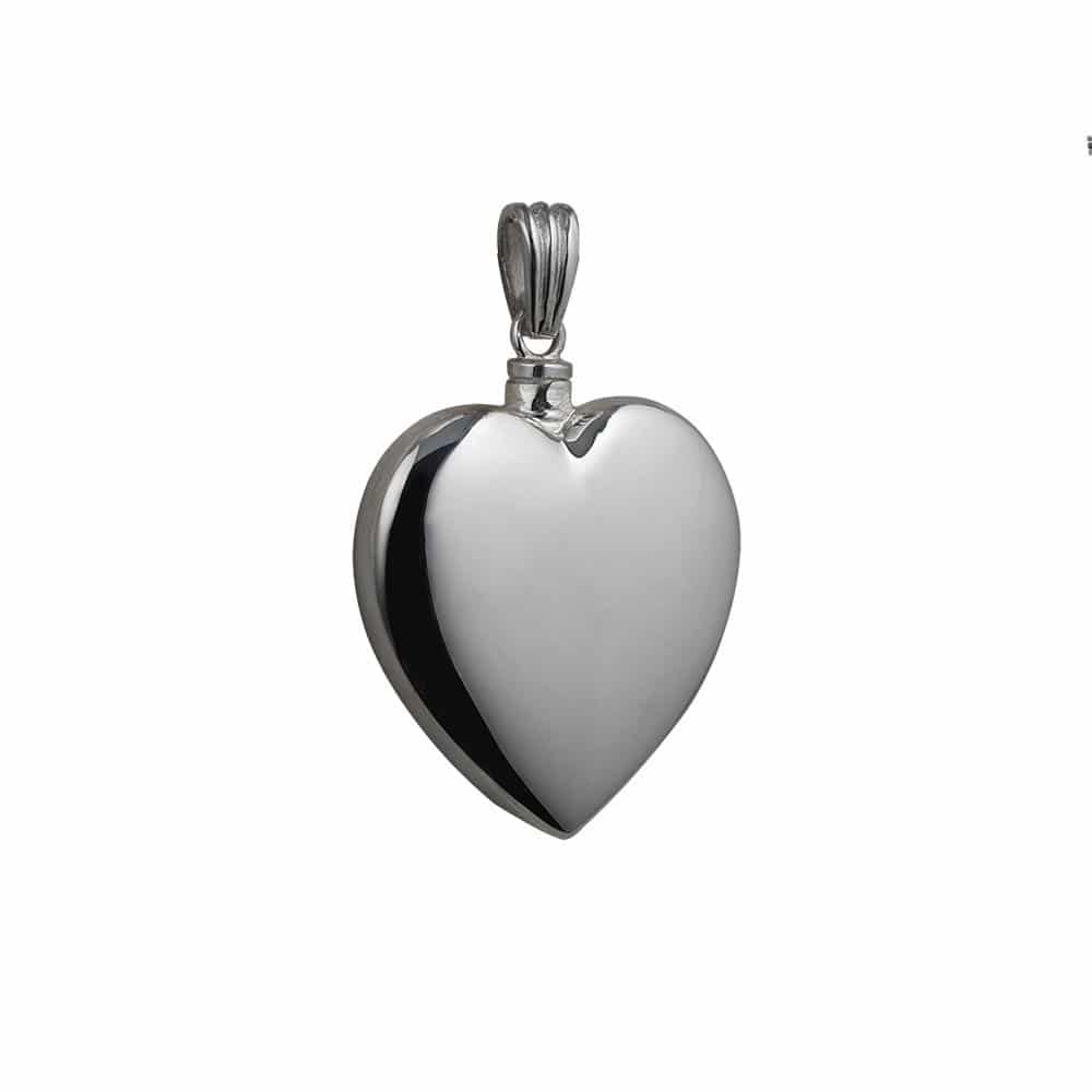 Silver Handmade Plain Heart Memorial Locket. 30x28mm