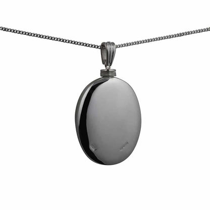 Silver Handmade Oval Full Hand Engraved Memorial Locket. 35x26mm