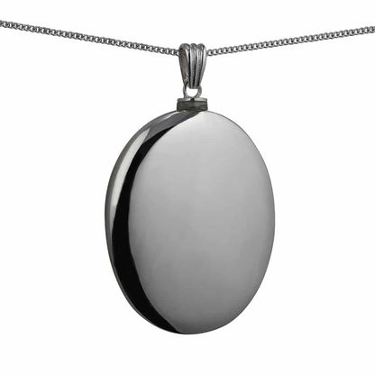 Silver Handmade Plain Oval Memorial Locket. 45x35mm