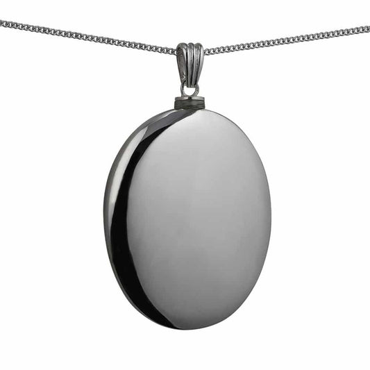 Silver Handmade Plain Oval Memorial Locket. 45x35mm