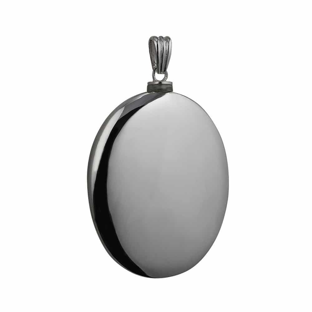 Silver Handmade Plain Oval Memorial Locket. 45x35mm