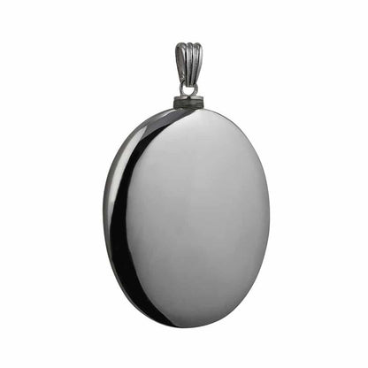Silver Handmade Plain Oval Memorial Locket. 45x35mm