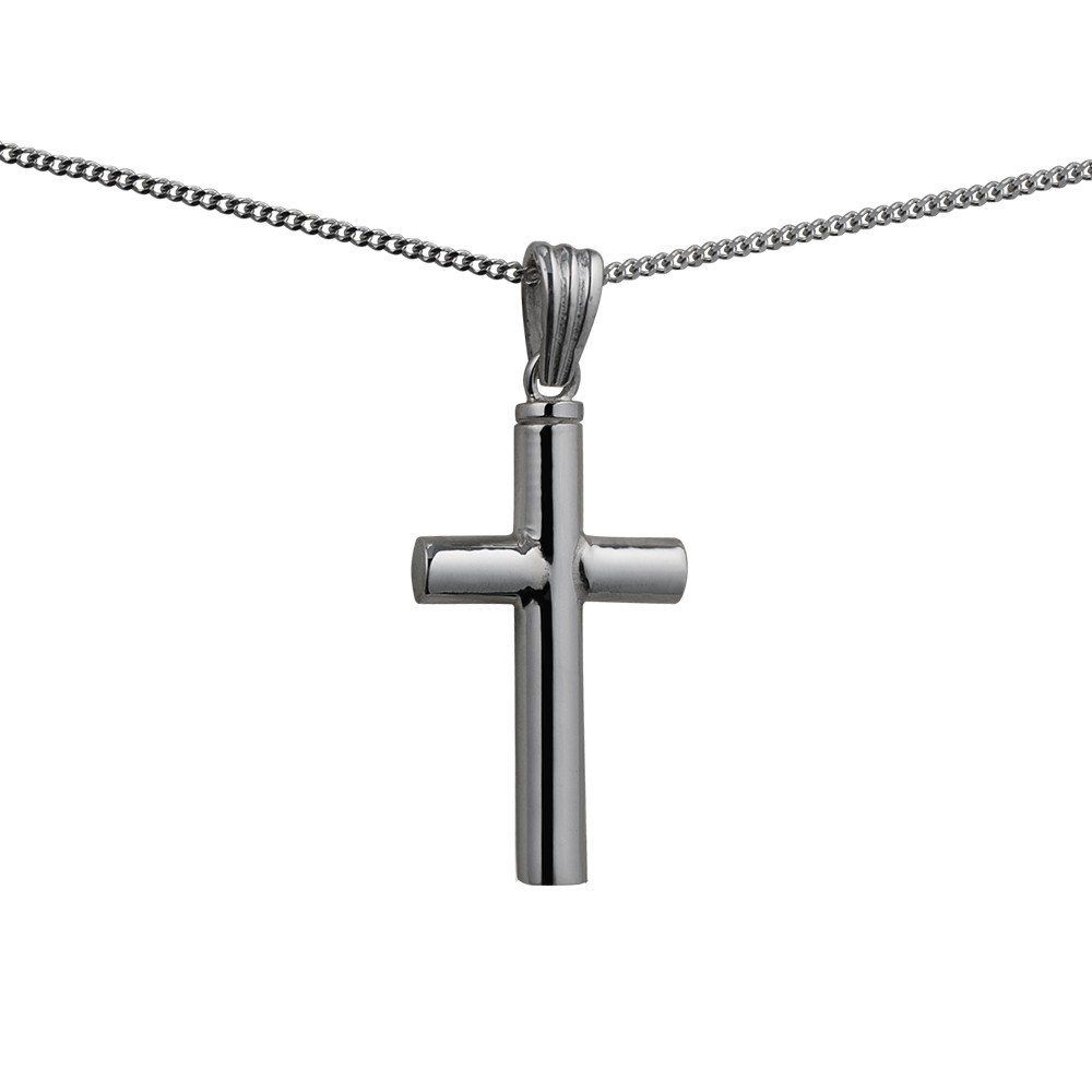 Silver Handmade Plain Memorial Cross. 32x18x4mm