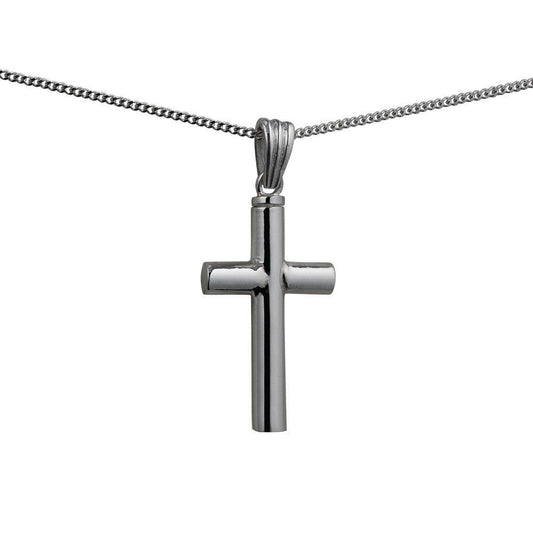 Silver Handmade Plain Memorial Cross. 32x18x4mm