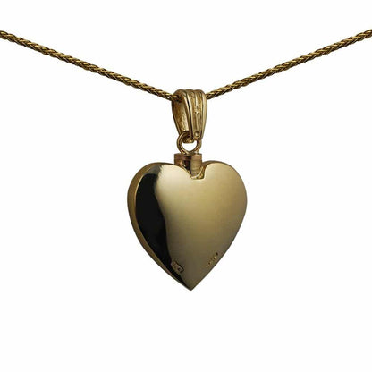 9ct Gold Handmade Embossed Heart Memorial Locket. 25x22mm
