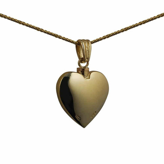 9ct Gold Handmade Embossed Heart Memorial Locket. 25x22mm