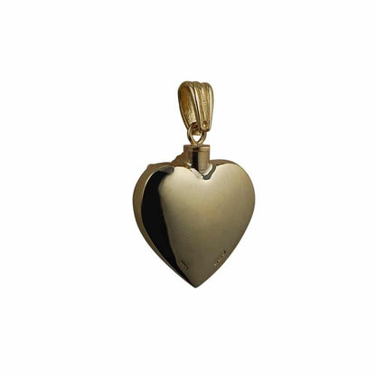 9ct Gold Handmade Embossed Angel Heart Memorial Locket. 25x22mm