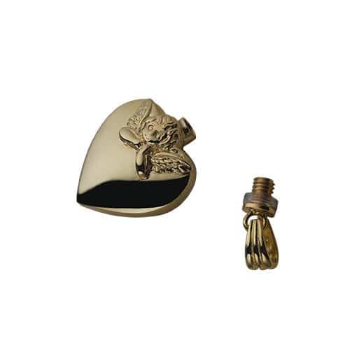 9ct Gold Handmade Embossed Angel Heart Memorial Locket. 25x22mm