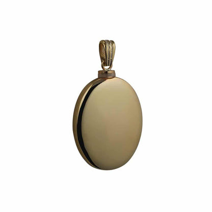 9ct Gold Handmade Plain Oval Memorial Locket. 35x26mm