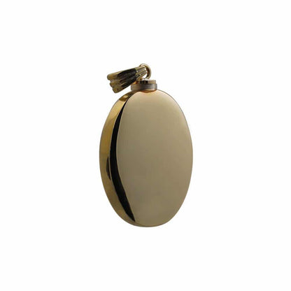 9ct Gold Handmade Plain Oval Memorial Locket. 35x26mm