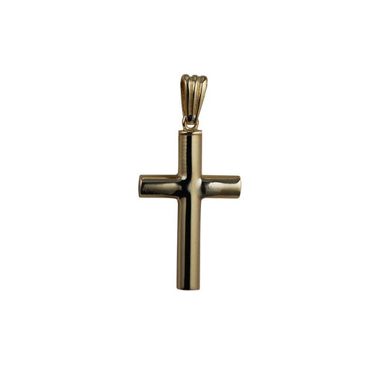 9ct Gold Handmade Plain Memorial Cross. 32x18x4mm