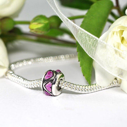 Sterling Silver Heart-Inlaid Stopper Charm