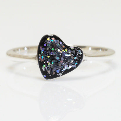 Eternity Crystallure Heart Ring, Black