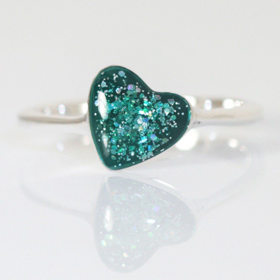 Eternity Crystallure Heart Ring, Aqua