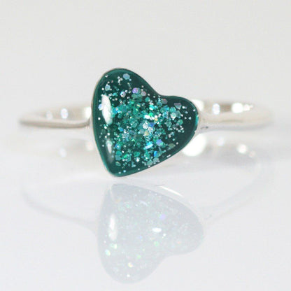 Eternity Crystallure Heart Ring, Aqua