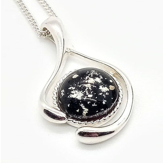 Ashes Glass Wishbone Memorial Pendant