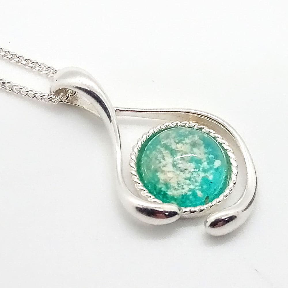 Ashes Glass Wishbone Memorial Pendant