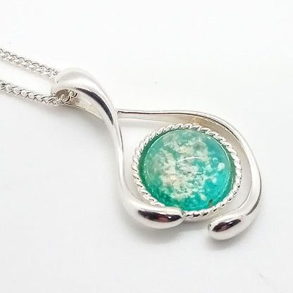 Ashes Glass Wishbone Memorial Pendant