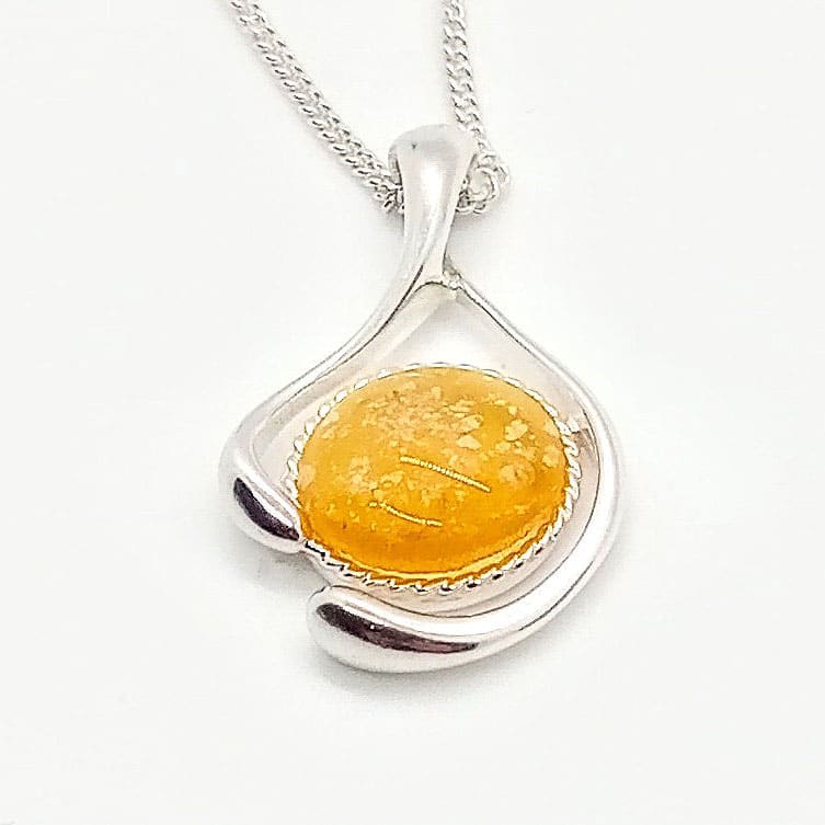 Ashes Glass Wishbone Memorial Pendant