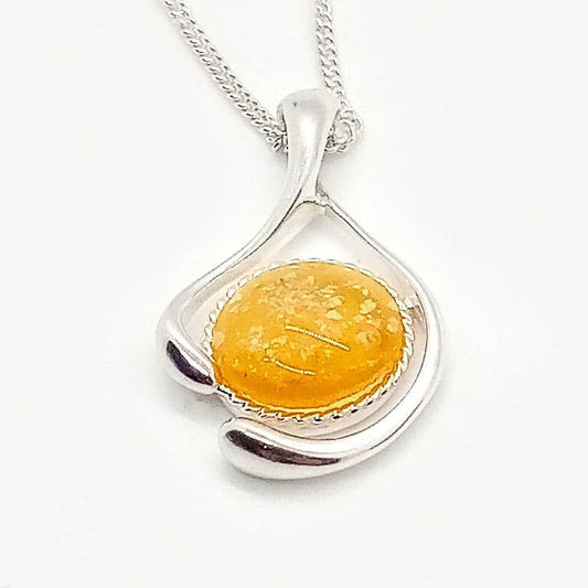 Ashes Glass Wishbone Memorial Pendant