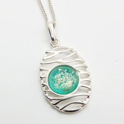 Ashes Glass Wave Memorial Pendant