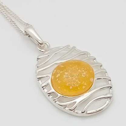 Ashes Glass Wave Memorial Pendant