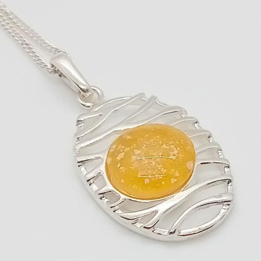 Ashes Glass Wave Memorial Pendant