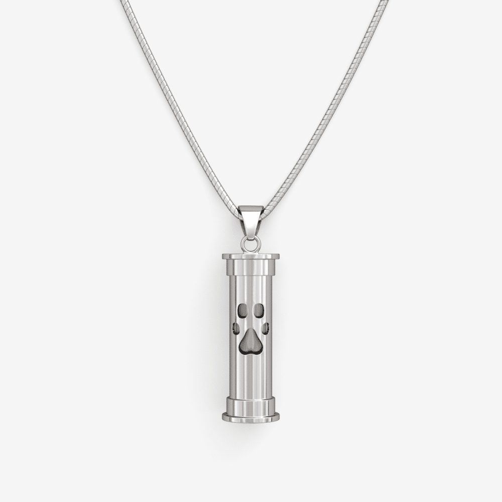 Paw Print Memory Pendant Capsule, Sterling Silver