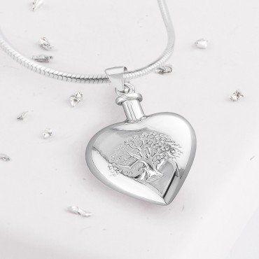 Tree of Life Heart Urn Pendant