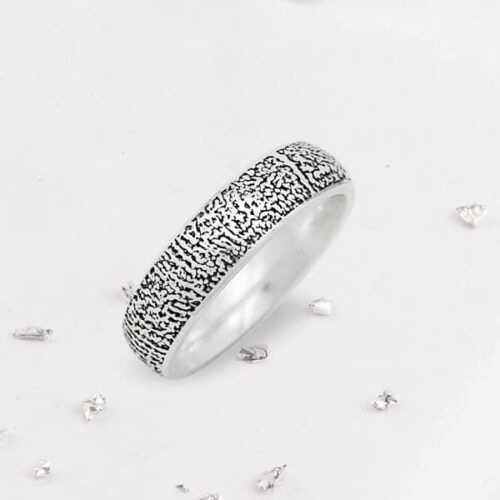 Silver Fingerprint Court Ring