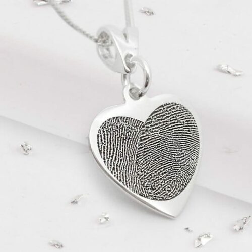 Silver Fingerprint Heart Pendant