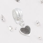 Silver Fingerprint Heart Charm