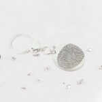 Silver Fingerprint Round Keyring
