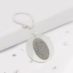 Silver Fingerprint Round Keyring