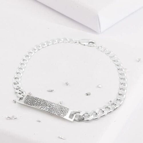 Silver Fingerprint ID Bracelet