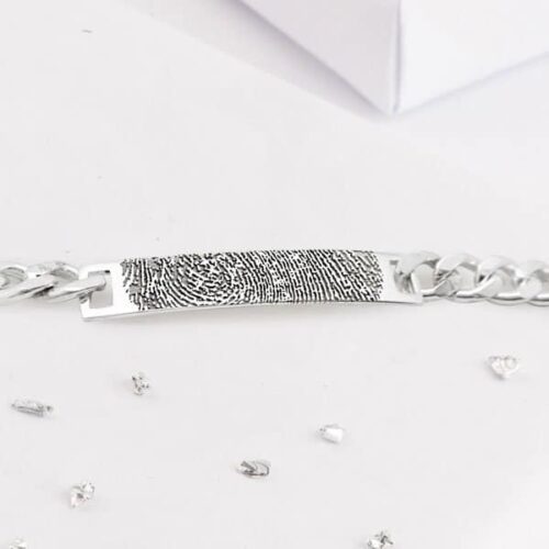Silver Fingerprint ID Bracelet