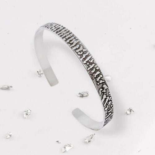 Silver Fingerprint Torque Bangle
