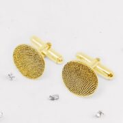 Fingerprint Round Cufflinks - gold