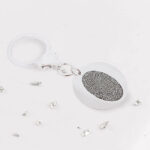 Silver Fingerprint Round Keyring