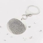 Silver Fingerprint Round Keyring